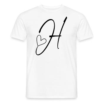 Buchstabe H Buchstabe-H Kalligrafie - Männer T-Shirt - Weiß - Vorne - AI Model Male 178 dark (178cm)