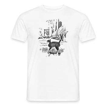 Gezeichnete Katze - Männer T-Shirt - Weiß - Vorne - AI Model Male 178 dark (178cm)