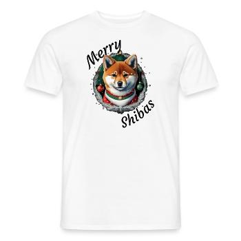 Merry Shibas - Männer T-Shirt - Weiß - Vorne - AI Model Male 178 dark (178cm)
