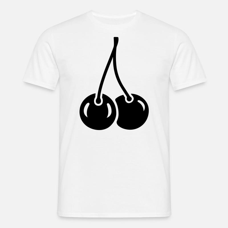 Kirsche - Männer T-Shirt - Weiß