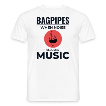 Instrument de joueur de cornemuse Musique écossaise - T-shirt homme - blanc - Devant - AI Model Male 178 dark (178cm)