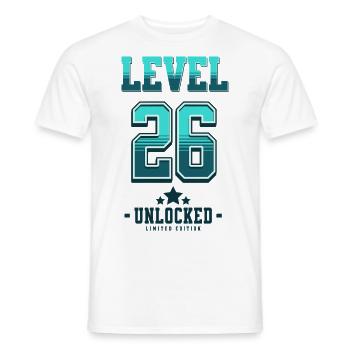Level 26 freigeschaltet – Gamer Geburtstag - Männer T-Shirt - Weiß - Vorne - AI Model Male 178 dark (178cm)