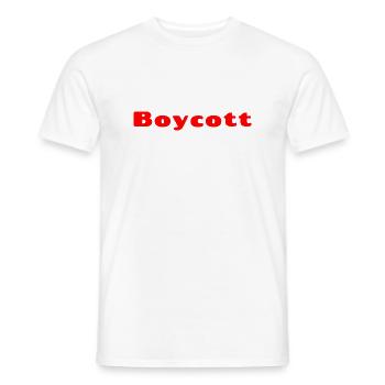 Boycott rouge - T-shirt homme - blanc - Devant - AI Model Male 178 dark (178cm)