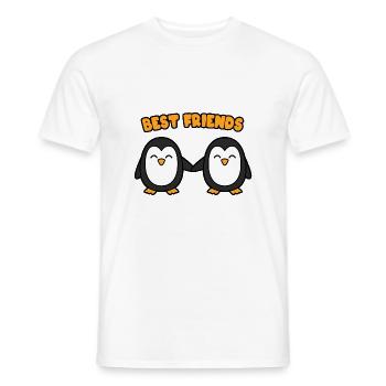Pingouins Best Friends - T-shirt homme - blanc - Devant - AI Model Male 178 dark (178cm)