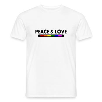 Peace and love - T-shirt homme - blanc - Devant - AI Model Male 178 dark (178cm)