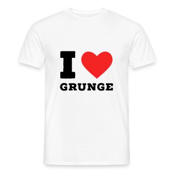 J’adore le grunge - T-shirt homme - blanc - Devant - AI Model Male 178 dark (178cm)
