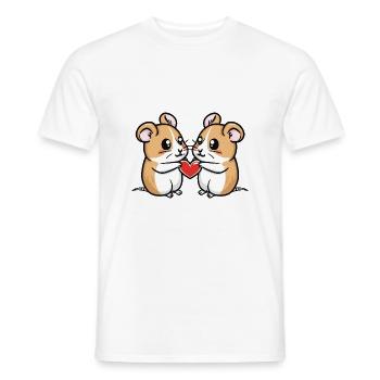 Hamster Couple Saint-Valentin - T-shirt homme - blanc - Devant - AI Model Male 178 dark (178cm)
