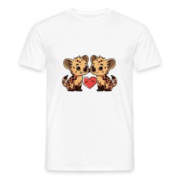 Hyäne Paar Valentinstag - Männer T-Shirt - Weiß - Vorne - AI Model Male 178 dark (178cm)