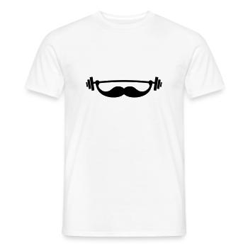 Funny Fitness Mustache / Beard - Men's T-Shirt - white - Front - AI Model Male 178 dark (178cm)