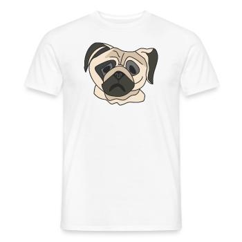 Pug face - Men's T-Shirt - white - Front - AI Model Male 178 dark (178cm)