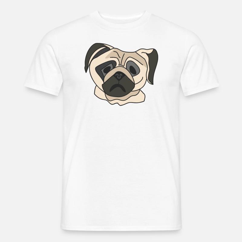Mopsgesicht - Männer T-Shirt - Weiß