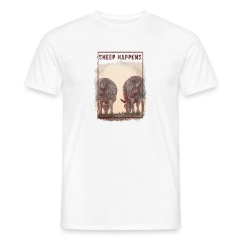 Sheep Happens - T-shirt homme - blanc - Devant - AI Model Male 178 dark (178cm)