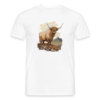 Hochlandkuh - Männer T-Shirt - Weiß - Vorne - AI Model Male 178 dark (178cm)
