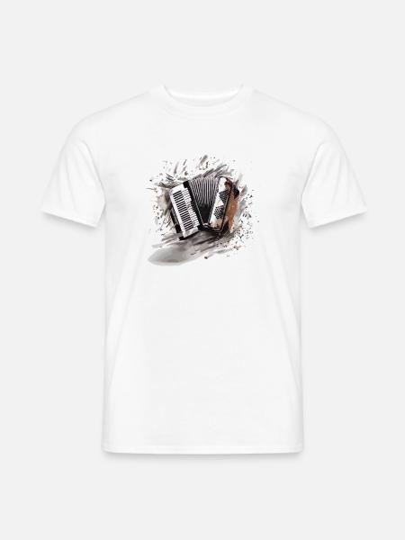 Harmonisches Akkordeon Musikalische Essenz - Männer T-Shirt - Weiß