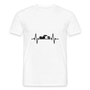 Heartbeat Pulse Chopper Motorcycle Biker Gift - Men's T-Shirt - white - Front - AI Model Male 178 dark (178cm)