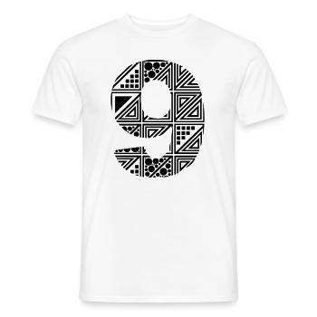 9 - Zahl Neun - Männer T-Shirt - Weiß - Vorne - AI Model Male 178 dark (178cm)