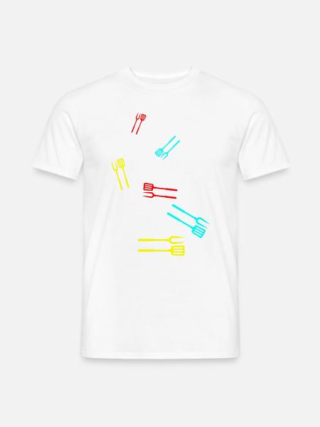 Grillzange Grillen Symbol - Männer T-Shirt - Weiß