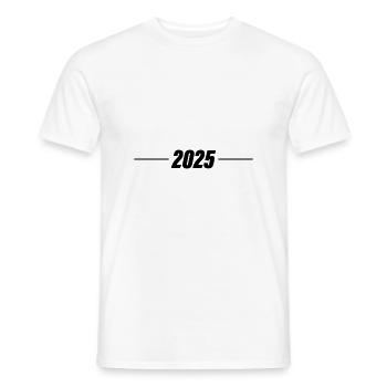 2025 Jahr - Männer T-Shirt - Weiß - Vorne - AI Model Male 178 dark (178cm)