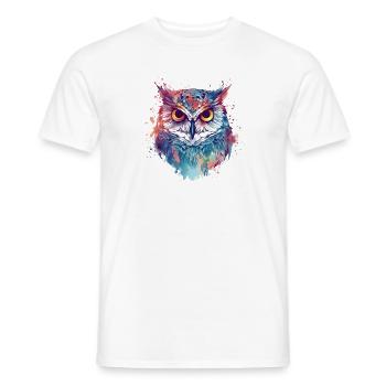 Aigle hibou mauvais œil coloré - T-shirt homme - blanc - Devant - AI Model Male 178 dark (178cm)