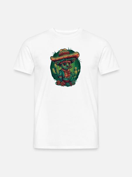 Crazy Cactus Figurine Western - Men's T-Shirt - white