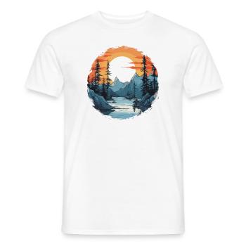 Nature Paysage fluvial - T-shirt homme - blanc - Devant - AI Model Male 178 dark (178cm)