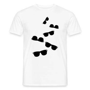 symbole d’icône de lunettes de soleil - T-shirt homme - blanc - Devant - AI Model Male 178 dark (178cm)