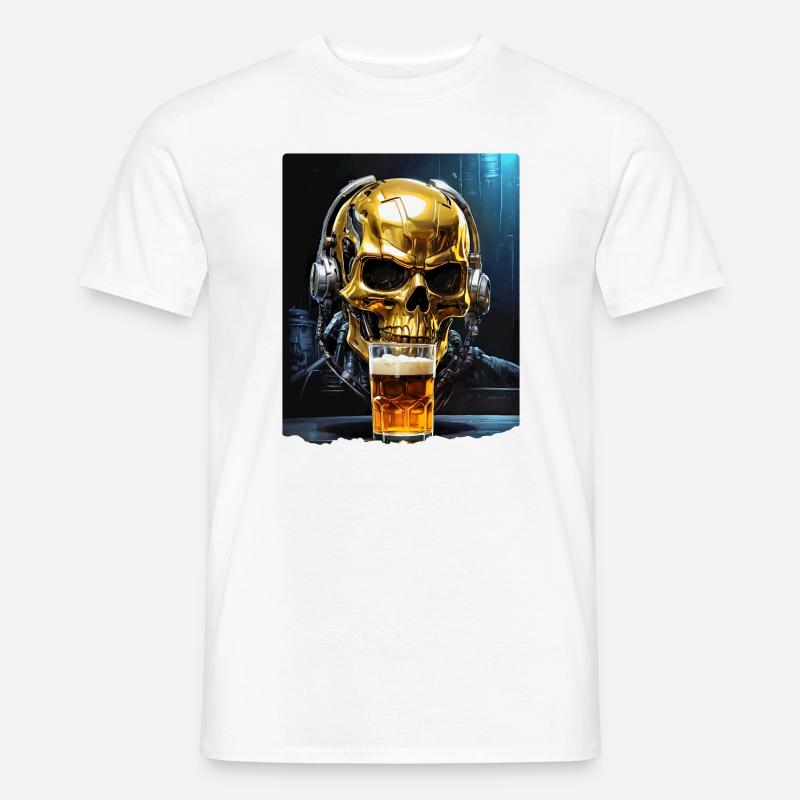 Bier Skull 0.1 - Männer T-Shirt - Weiß