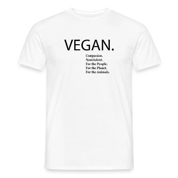 Vegan compassion anti violence gens planète animaux - T-shirt homme - blanc - Devant - AI Model Male 178 dark (178cm)