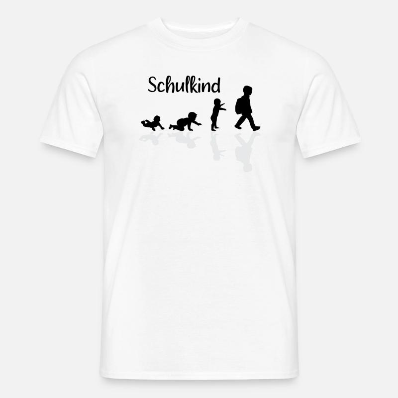 Schulkind Evolution Erstklässler Schule - Männer T-Shirt - Weiß