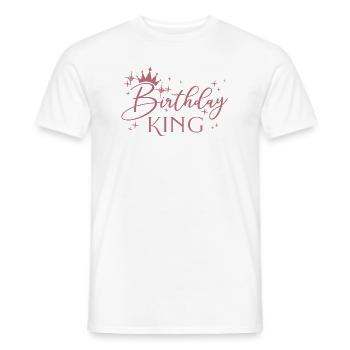 Birthday King - Cadeau de fête d’anniversaire cool pour hommes - T-shirt homme - blanc - Devant - AI Model Male 178 dark (178cm)