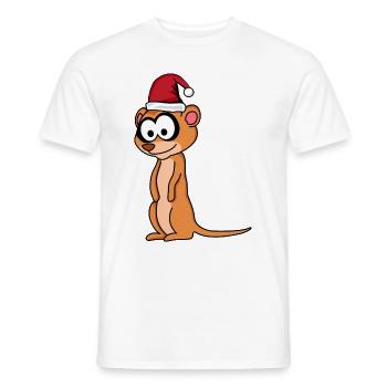 Suricate Comique de Noël - T-shirt homme - blanc - Devant - AI Model Male 178 dark (178cm)