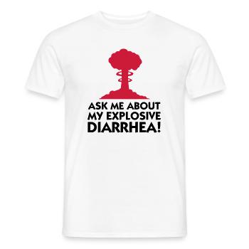 Ask me about my explosive diarrhea! - Men's T-Shirt - white - Front - AI Model Male 178 dark (178cm)