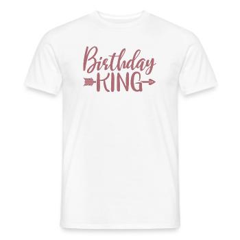 Birthday King - Cadeau de fête d’anniversaire cool pour hommes - T-shirt homme - blanc - Devant - AI Model Male 178 dark (178cm)
