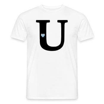 Letter U Initial Letter - Men's T-Shirt - white - Front - AI Model Male 178 dark (178cm)