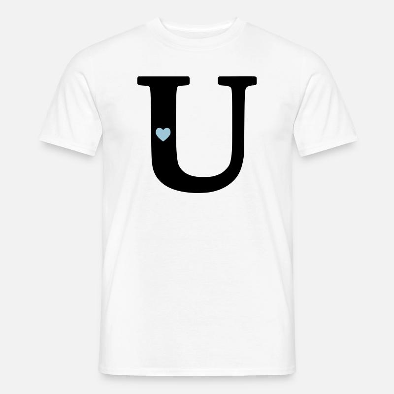 Buchstabe U Anfangsbuchstabe - Männer T-Shirt - Weiß