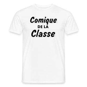 Comique de la classe cadeau humour - T-shirt homme - blanc - Devant - AI Model Male 178 dark (178cm)