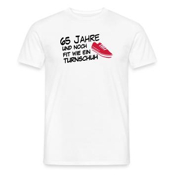 65 sneaker - Men's T-Shirt - white - Front - AI Model Male 178 dark (178cm)