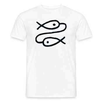 Signe du zodiaque no. 3 (poisson) - schwarz / noir - T-shirt homme - blanc - Devant - AI Model Male 178 dark (178cm)