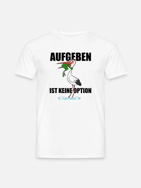 Frosch und Storch - Aufgeben ist keine Option - Männer T-Shirt - Weiß
