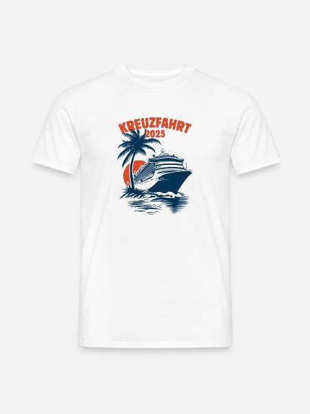 Kreuzfahrt 2025, Kreuzfahrtschiff, Schiffsreise - Männer T-Shirt - Weiß