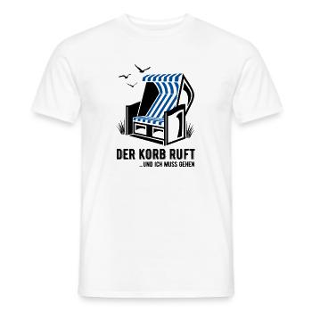 Der Korb ruft - Strandkorb - Meer - Urlaub - Männer T-Shirt - Weiß - Vorne - AI Model Male 178 dark (178cm)