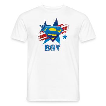 Superman S-Shield Boy - T-shirt homme - blanc - Devant - AI Model Male 178 dark (178cm)