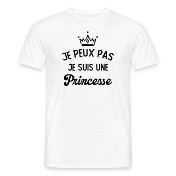 Je Peux Pas Je Suis Une Princesse - T-shirt homme - blanc - Devant - AI Model Male 178 dark (178cm)