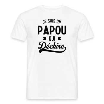 Je suis un papou qui déchire - T-shirt homme - blanc - Devant - AI Model Male 178 dark (178cm)