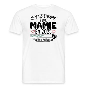 Je Vais Encore être Mamie En 2025 - T-shirt homme - blanc - Devant - AI Model Male 178 dark (178cm)