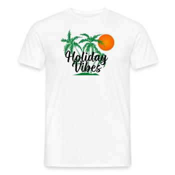 Vacances Vacanciers Palmiers Été Soleil Plage Île - T-shirt homme - blanc - Devant - AI Model Male 178 dark (178cm)