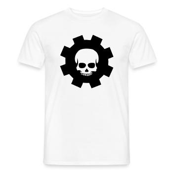 Zahnrad Totenkopf - Männer T-Shirt - Weiß - Vorne - AI Model Male 178 dark (178cm)