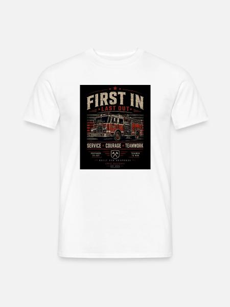 Fire Brigade First In Last Out - Men's T-Shirt - white