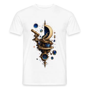 Cosmos mechanical steampunk watchmaking - Men's T-Shirt - white - Front - AI Model Male 178 dark (178cm)