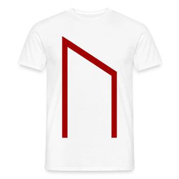 Uruz Rune Red – Viking Futhark Norse - Men's T-Shirt - white - Front - AI Model Male 178 dark (178cm)